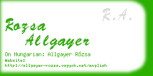 rozsa allgayer business card